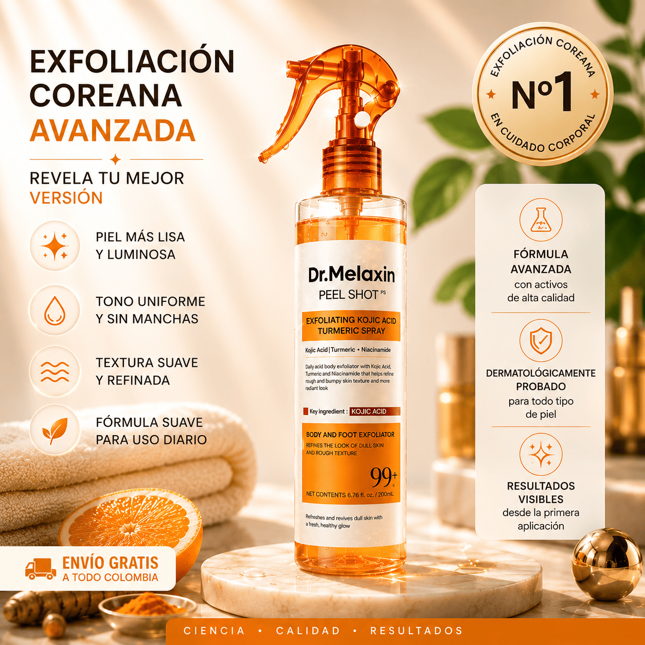 Dr. Melaxin Peel Shot™ Exfoliante Corporal Kojic + Turmeric