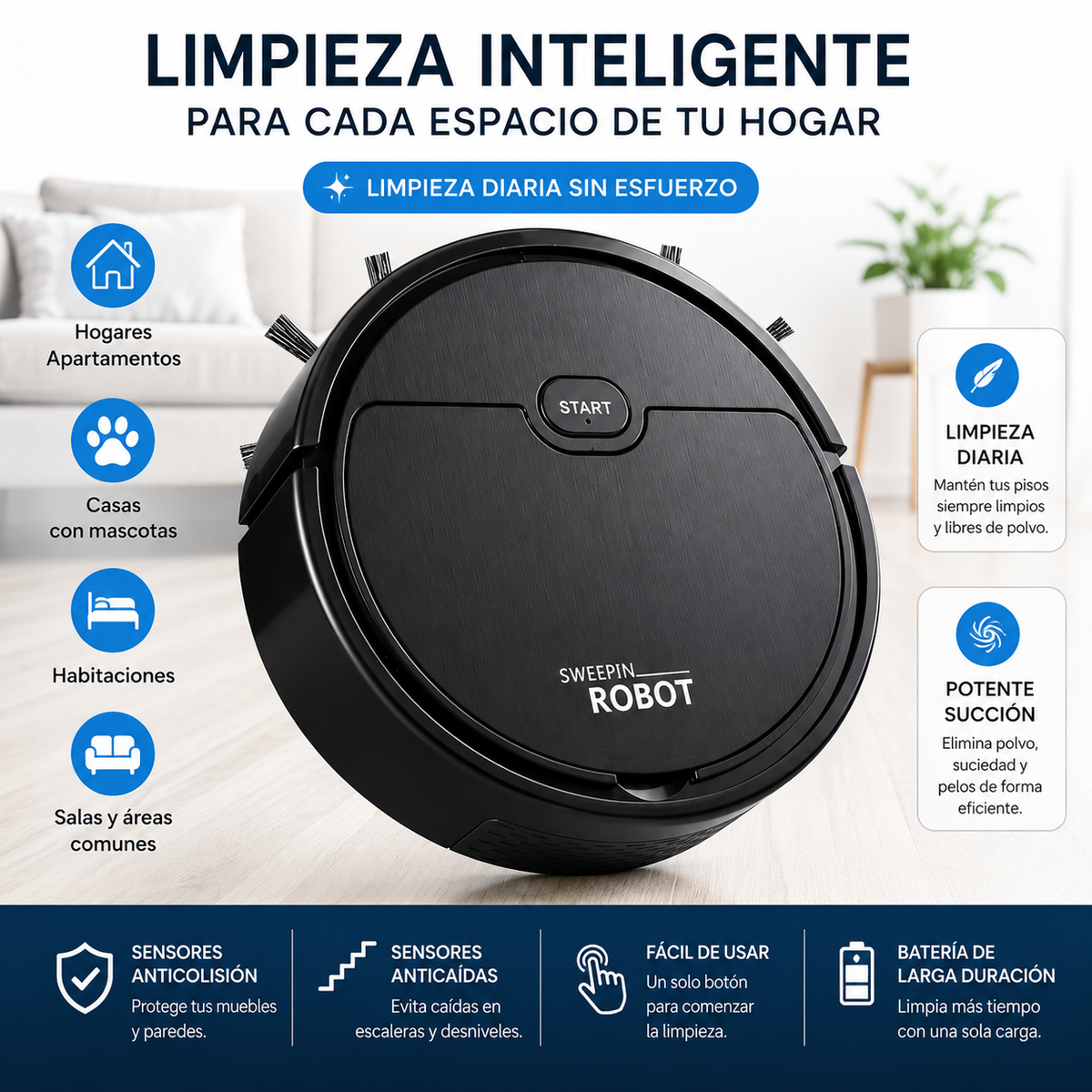 Aspiradora Robot Inteligente con envío gratis 😍